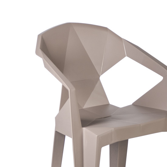 Стул MUZE 56x50,6xH80см, материал: пластик, цвет: таупе Стул MUZE 56x50,6xH80см, материал: пластик, цвет: таупе