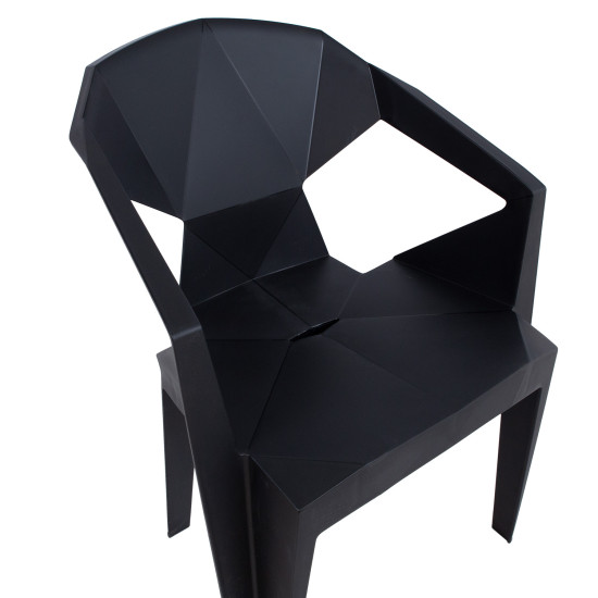 Krēsls MUZE 56x50,6xH80cm, materiāls: plastmasas, krāsa: melns