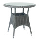 Стол WICKER D78xH75см, столешница: закаленное стекло, каркас: алюминий с пластиковым плетением, цвет: тёмно-коричневый