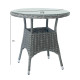 Стол WICKER D78xH75см, столешница: закаленное стекло, каркас: алюминий с пластиковым плетением, цвет: тёмно-коричневый
