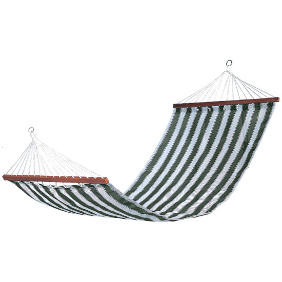 Šūpuļtīkls TIINA 200x100cm, materiāls: textiline, krāsa: zaļā un baltā svītrainām Šūpuļtīkls TIINA 200x100cm, materiāls: textiline, krāsa: zaļā un baltā svītrainām