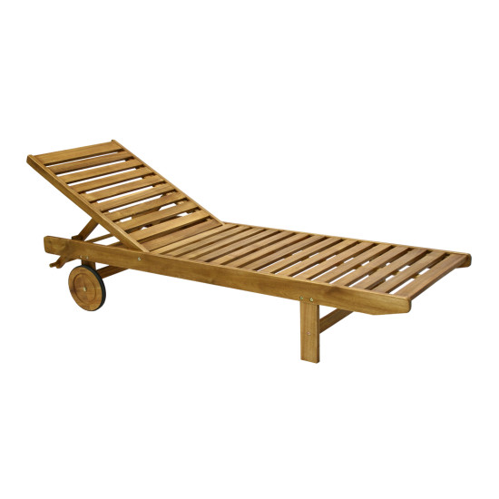 Шезлонг FINLAY 193x60xH30см, дерево: акация, обработка: промасленный