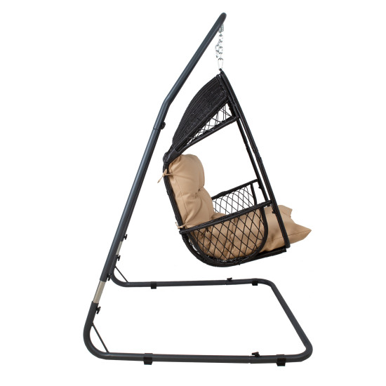 Piekaramā krēsla statīvs, universāls 116x136xH195-230cm, tumši pelēks tērauds