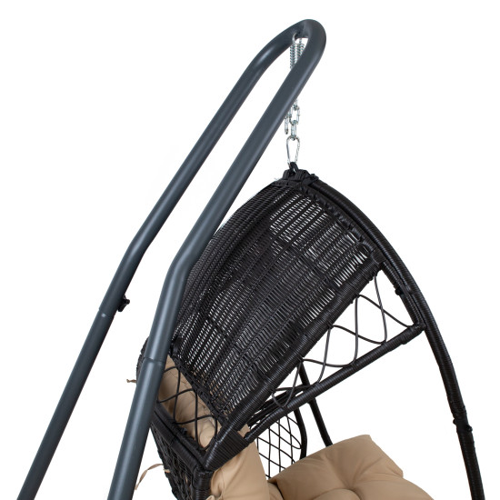 Piekaramā krēsla statīvs, universāls 116x136xH195-230cm, tumši pelēks tērauds