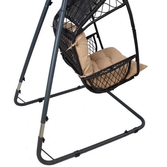 Piekaramā krēsla statīvs, universāls 116x136xH195-230cm, tumši pelēks tērauds