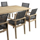 Dārza galds NAUTICA 200/250/300x100xH76cm, galda virsma: tīkkoks, apdare: dabīgs, nav eļļots, kājas: nerūsējošs tērauds