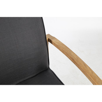 Стул ROYAL 64x65xH90см, сиденье: с мягкой подшивкой чёрный textiline, ножки и рама: тик, обработка: слегка полированный