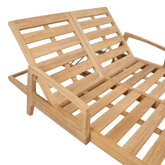 Sauļošanās krēsls MALDIVE 2-vietīgs 210x138xH33cm, tīkkoks