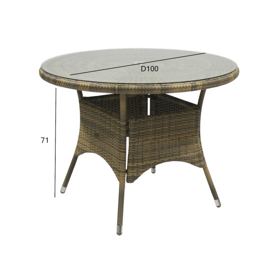Стол WICKER D100xH71см, капучино Стол WICKER D100xH71см, капучино
