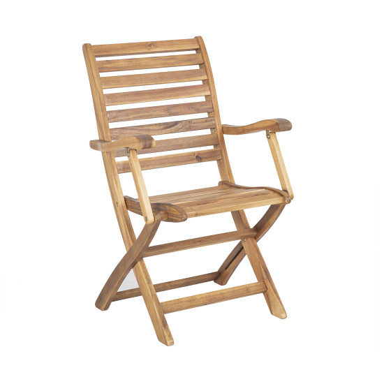 Садовый стул CHERRY с подлокотниками 56x60xH90см, складной, отделка: акация, промасленная
