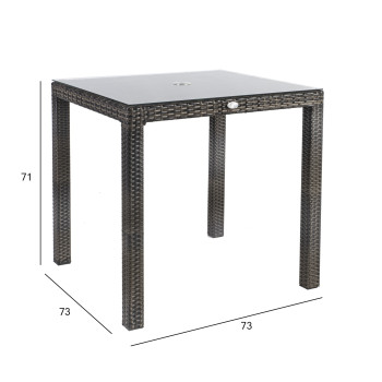 Laud WICKER 73x73xH71cm, tumepruun Laud WICKER 73x73xH71cm, tumepruun