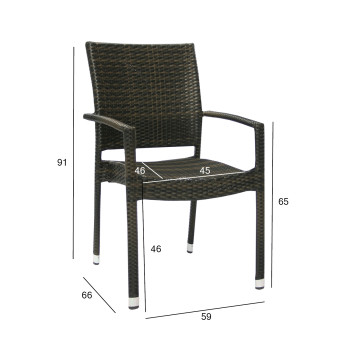 WICKER-3 käetugedega tool, tumepruun WICKER-3 käetugedega tool, tumepruun