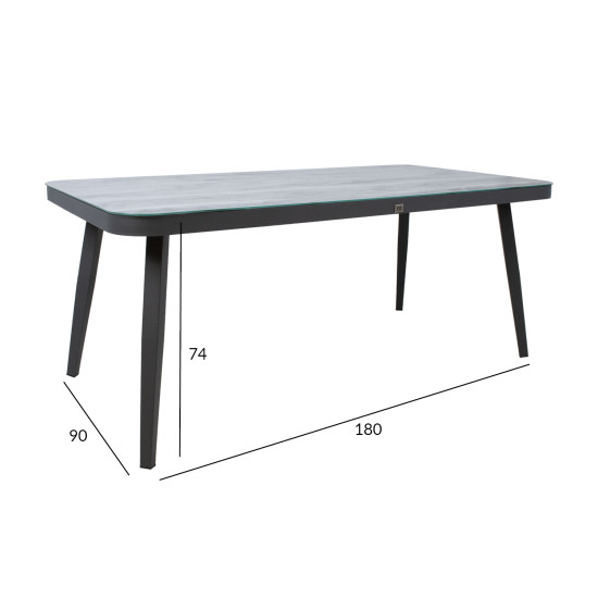 Dārza galds MARIE 180x90xH74cm, pelēks