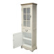 Шкаф-витрина SAMIRA 60x35xH195,5см, антично-белый/натуральный Шкаф-витрина SAMIRA 60x35xH195,5см, антично-белый/натуральный