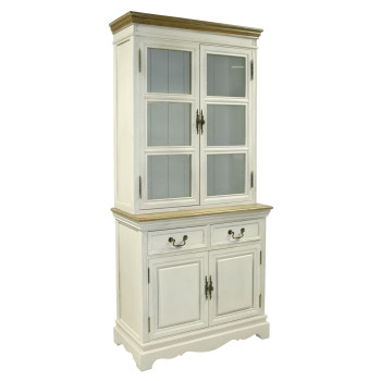 Vitriinkapp SAMIRA 85,5x39,5/31xH189,5cm, antiikvalge/naturaalne Vitriinkapp SAMIRA 85,5x39,5/31xH189,5cm, antiikvalge/naturaalne