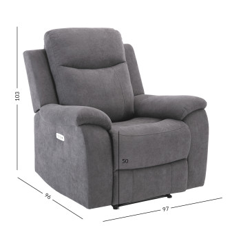 Lamamistool MILO 97x69xH103cm, elektrilise mehhanismiga, hall Lamamistool MILO 97x69xH103cm, elektrilise mehhanismiga, hall