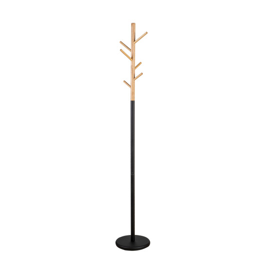 Grīdas pakaramais FOREST D28xH180cm, materiāls: tērauds/koks, krāsa: melns/dabīgs