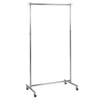 Riideriiul GIGANT 93x42,5xH122-177cm, ratastel, materjal: teras, värvus: kroom Riideriiul GIGANT 93x42,5xH122-177cm, ratastel, materjal: teras, värvus: kroom