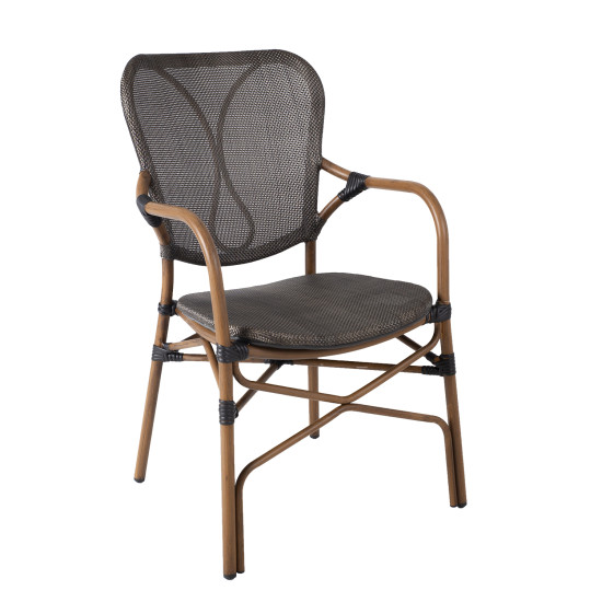 Krēsls BAMBUS 55x62xH92,5cm, tumši brūns