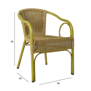 BAMBUS tool 56x63xH76cm, beež punutud iste, bambusest alumiiniumraam BAMBUS tool 56x63xH76cm, beež punutud iste, bambusest alumiiniumraam