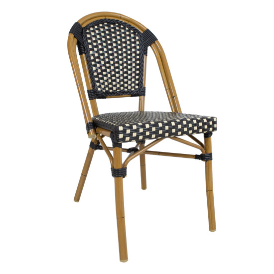 Krēsls BAMBUS 47x58xH88cm, melns / bēšs