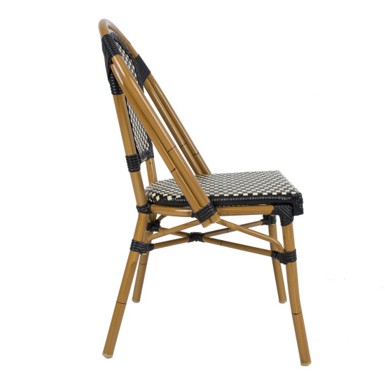 Krēsls BAMBUS 47x58xH88cm, melns / bēšs