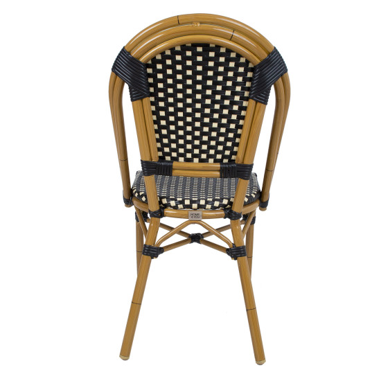 Krēsls BAMBUS 47x58xH88cm, melns / bēšs