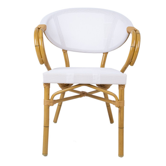Krēsls BAMBUS 57x58xH83cm, balts