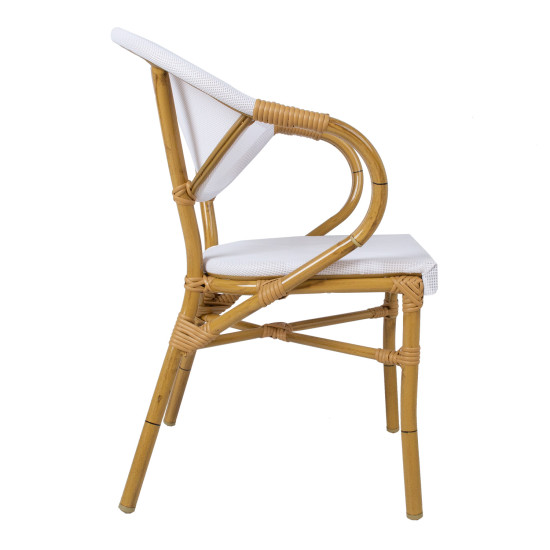 Krēsls BAMBUS 57x58xH83cm, balts