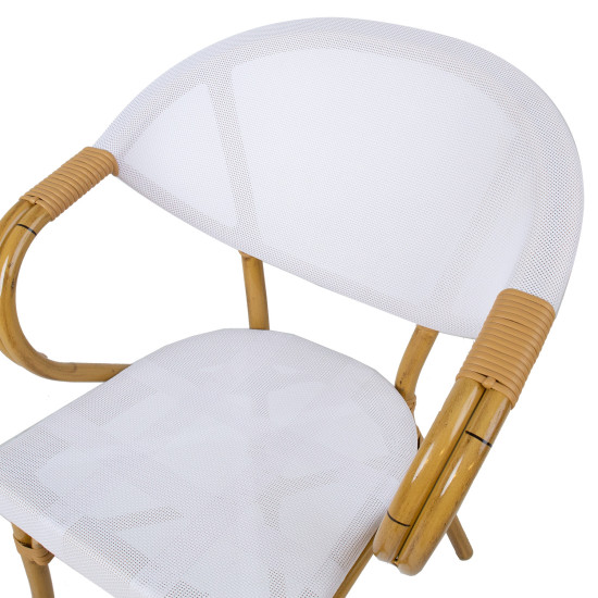 Krēsls BAMBUS 57x58xH83cm, balts