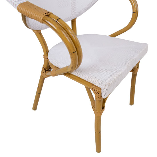 Krēsls BAMBUS 57x58xH83cm, balts