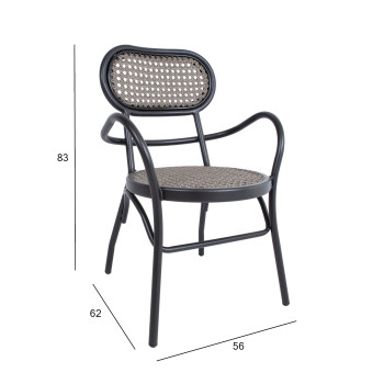 Aiatool BOLGHERI 56x62xH83cm, pruun/must Aiatool BOLGHERI 56x62xH83cm, pruun/must