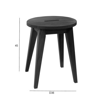 Taburet MONDEO 36x45cm, puit: tamm, värvus: must Taburet MONDEO 36x45cm, puit: tamm, värvus: must