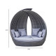 Лежальня WING 135x232xH210см, алюминиевая рама с пластиковым плетением, цвет: серо-коричневый