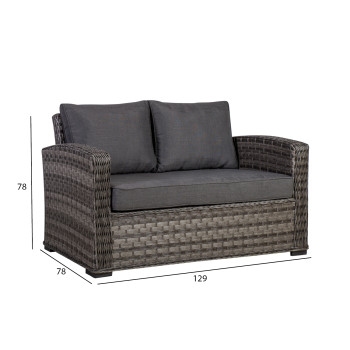 Diivan GENEVA 2-kohaline 129x78xH78cm, hall Diivan GENEVA 2-kohaline 129x78xH78cm, hall