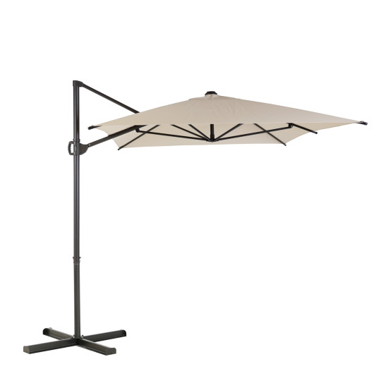 Saulessargs ROMA MINI 2x3xH2,48m, ar pulverkrāsu pārklāta alumīnija kāja, melns. Pārsegs: poliestera audums, krāsa: bēš