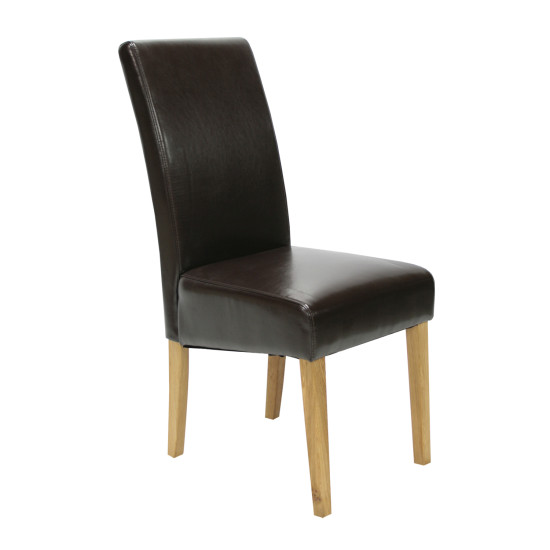 Стул TIFFANY 45x63xH49/104cм, сиденье и спинка: комбинированная кожа, цвет: тёмно-коричневый