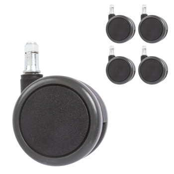 Rattad 5 tk / D65 mm, tihvt 11 mm, isepidurduv, materjal: kumm, universaal Rattad 5 tk / D65 mm, tihvt 11 mm, isepidurduv, materjal: kumm, universaal