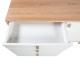 Kumode HELENA WHITE durvis un 3-atviktns 120x40xH75cm, materiāls: MDF, krāsa: dabīgs / balts