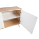 Kumode HELENA WHITE durvis un 3-atviktns 120x40xH75cm, materiāls: MDF, krāsa: dabīgs / balts