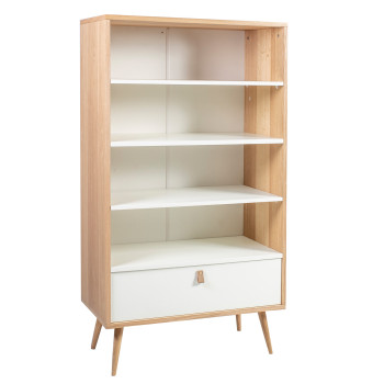 Riiul HELENA WHITE sahtliga 80x40xH140cm, materjal: MDF, värvus: naturaalne / valge Riiul HELENA WHITE sahtliga 80x40xH140cm, materjal: MDF, värvus: naturaalne / valge