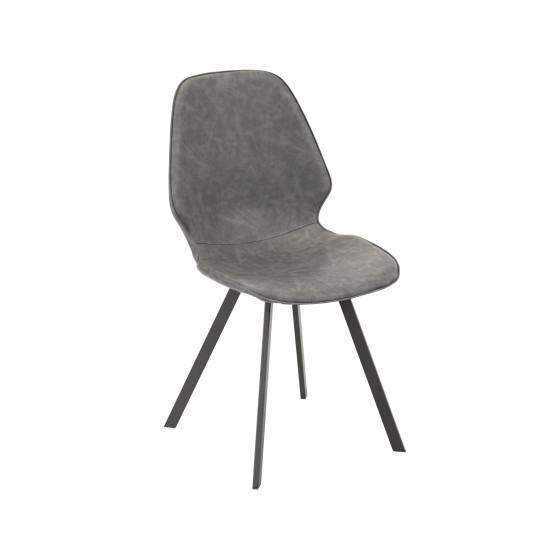 Стул HELENA 50x46xH82см, имитация серой кожи, черные металлические ножки Стул HELENA 50x46xH82см, имитация серой кожи, черные металлические ножки