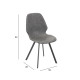 Стул HELENA 50x46xH82см, имитация серой кожи, черные металлические ножки Стул HELENA 50x46xH82см, имитация серой кожи, черные металлические ножки