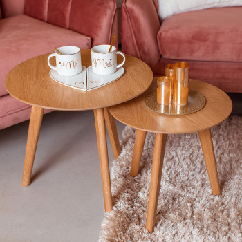 Lauakomplekt HELENA 2tk, D50xH45cm, D40xH40cm, lauaplaat: tamme spoon MDF, tamme jalad Lauakomplekt HELENA 2tk, D50xH45cm, D40xH40cm, lauaplaat: tamme spoon MDF, tamme jalad