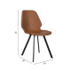 Стуль HELENA 50x46xH82см, сиденье и спинка: кожзаменитель, цвет: коричневый, чёрные металлические ножки Стуль HELENA 50x46xH82см, сиденье и спинка: кожзаменитель, цвет: коричневый, чёрные металлические ножки