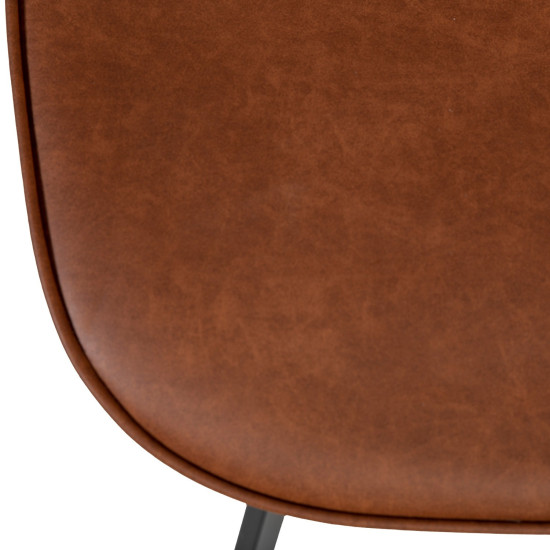 Стуль HELENA 50x46xH82см, сиденье и спинка: кожзаменитель, цвет: коричневый, чёрные металлические ножки Стуль HELENA 50x46xH82см, сиденье и спинка: кожзаменитель, цвет: коричневый, чёрные металлические ножки