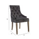 Стул HOLMES VELVET 53x63xH94cм, материал: бархат, цвет: тёмно-серый, деревянные ножки