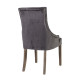 Стул HOLMES VELVET 53x63xH94cм, материал: бархат, цвет: тёмно-серый, деревянные ножки
