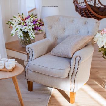 Кресло HOLMES 79x85xH98cм, материал покрытия: ткань, цвет: бежевый