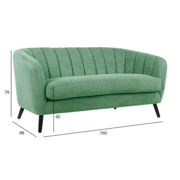 Диван МELODY 160x88xH76см, зеленый Диван МELODY 160x88xH76см, зеленый